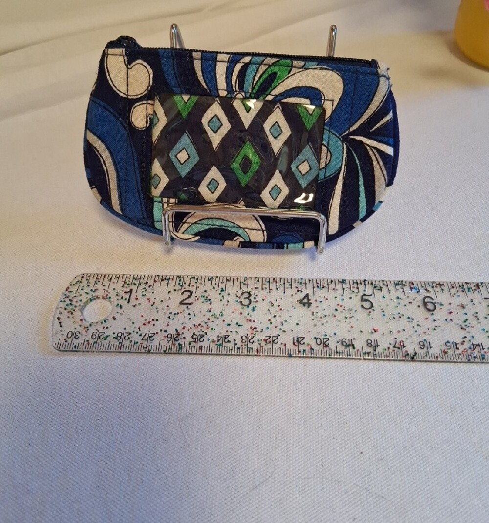 Vera Bradley Navy, Blue & Teal Floral Zip Wristlet - Picture 2 of 4